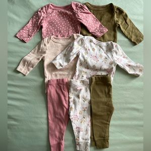 Cloud Island Matching Onesies and Pants 0-3 Month